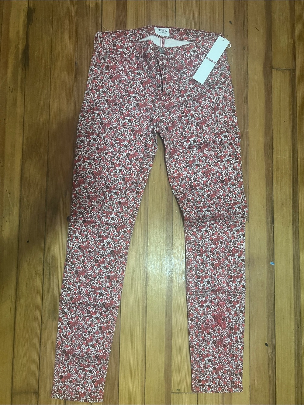 Hollister Red Floral Skinny Jeans